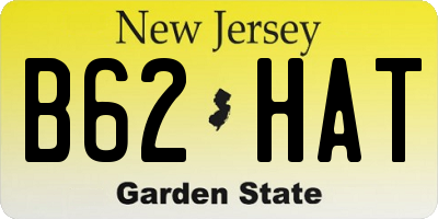 NJ license plate B62HAT