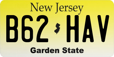 NJ license plate B62HAV