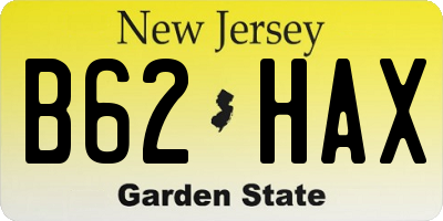 NJ license plate B62HAX
