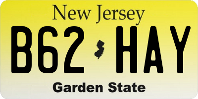 NJ license plate B62HAY