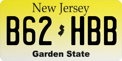 NJ license plate B62HBB