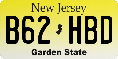 NJ license plate B62HBD