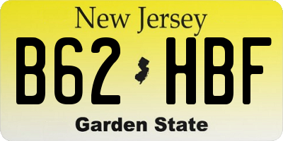 NJ license plate B62HBF