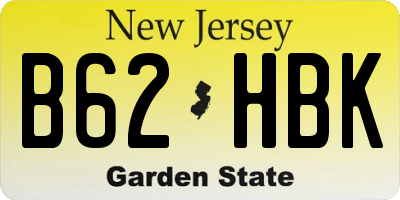 NJ license plate B62HBK