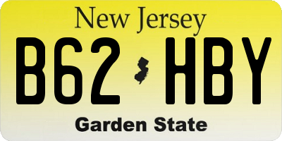 NJ license plate B62HBY