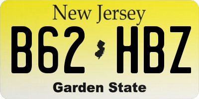 NJ license plate B62HBZ