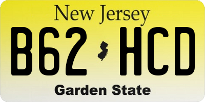 NJ license plate B62HCD
