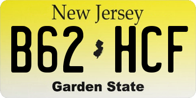 NJ license plate B62HCF