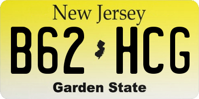 NJ license plate B62HCG