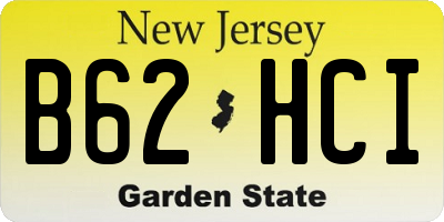 NJ license plate B62HCI