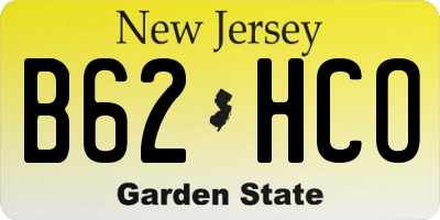 NJ license plate B62HCO