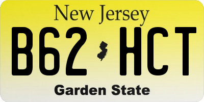 NJ license plate B62HCT