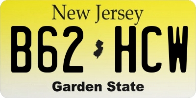 NJ license plate B62HCW