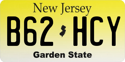 NJ license plate B62HCY