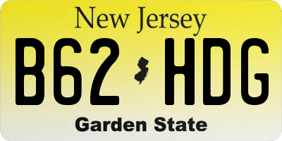 NJ license plate B62HDG