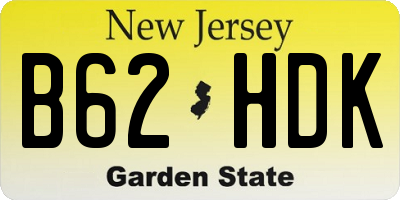 NJ license plate B62HDK