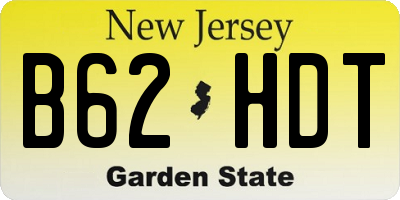 NJ license plate B62HDT