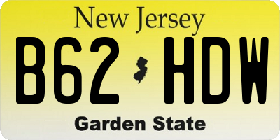 NJ license plate B62HDW