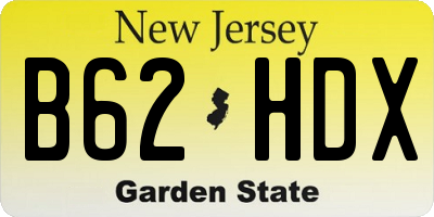 NJ license plate B62HDX