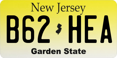 NJ license plate B62HEA