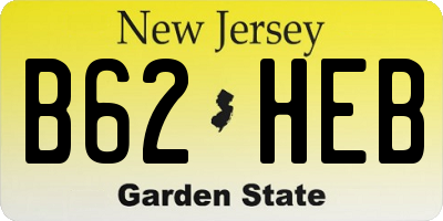 NJ license plate B62HEB