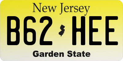 NJ license plate B62HEE