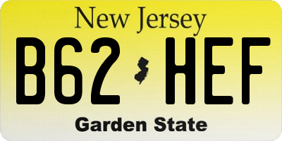 NJ license plate B62HEF