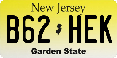 NJ license plate B62HEK