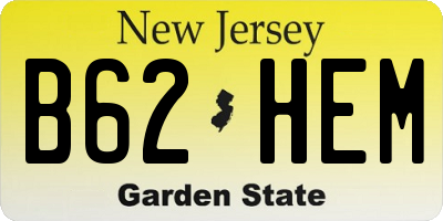 NJ license plate B62HEM
