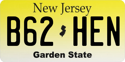 NJ license plate B62HEN