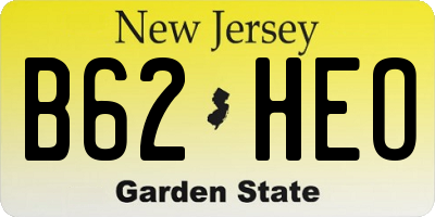 NJ license plate B62HEO