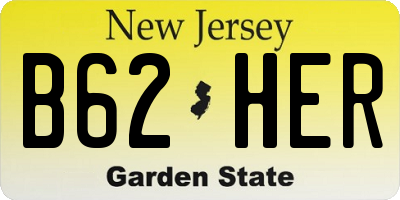 NJ license plate B62HER