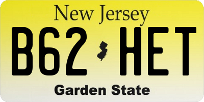 NJ license plate B62HET
