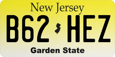NJ license plate B62HEZ