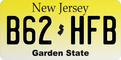NJ license plate B62HFB
