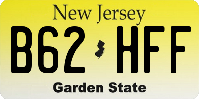 NJ license plate B62HFF