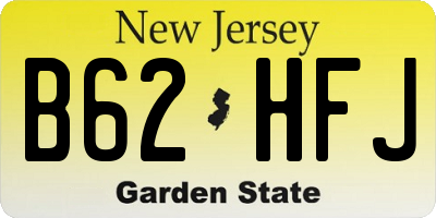 NJ license plate B62HFJ