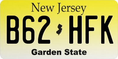 NJ license plate B62HFK
