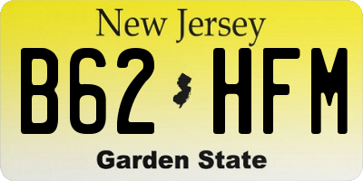 NJ license plate B62HFM