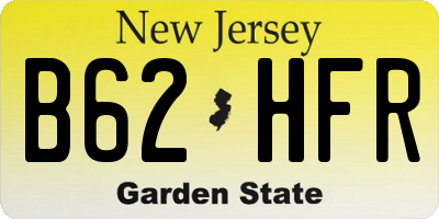 NJ license plate B62HFR