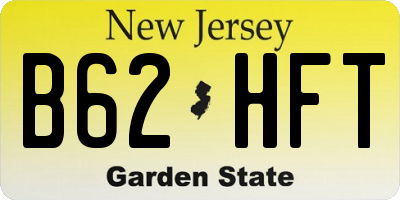 NJ license plate B62HFT