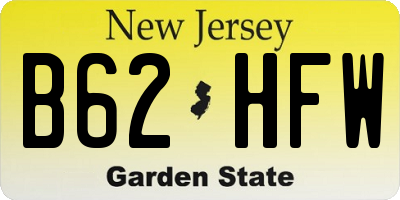 NJ license plate B62HFW