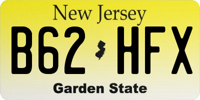 NJ license plate B62HFX
