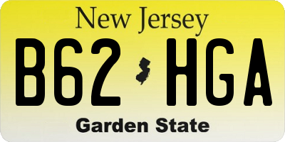 NJ license plate B62HGA