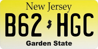 NJ license plate B62HGC