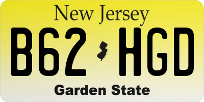 NJ license plate B62HGD
