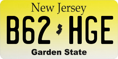NJ license plate B62HGE