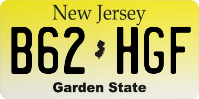 NJ license plate B62HGF