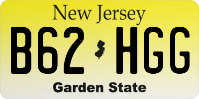 NJ license plate B62HGG