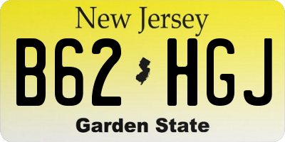 NJ license plate B62HGJ